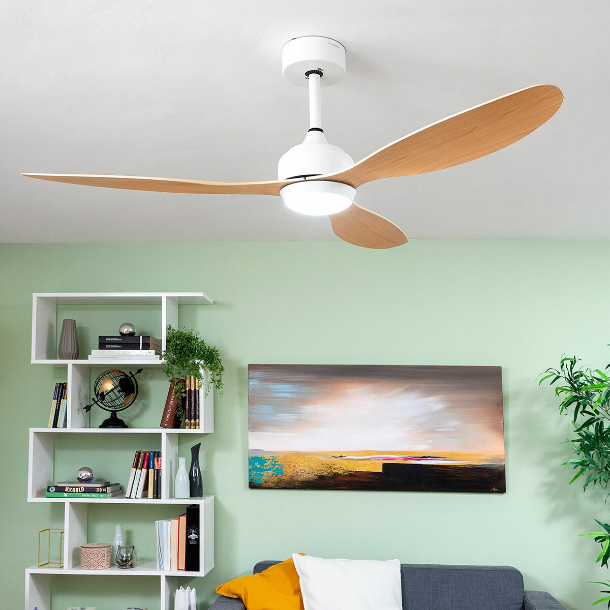 LED Ceiling Fan with 3 ABS Blades Wuled InnovaGoods Wood 36 W 52" Ø132 cm - CA International  