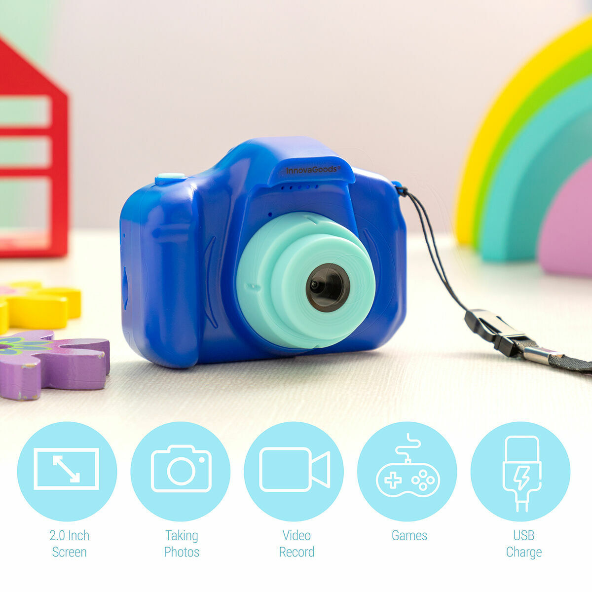 Rechargeable Kids' Digital Camera with Games Kiddak InnovaGoods - CA International   #